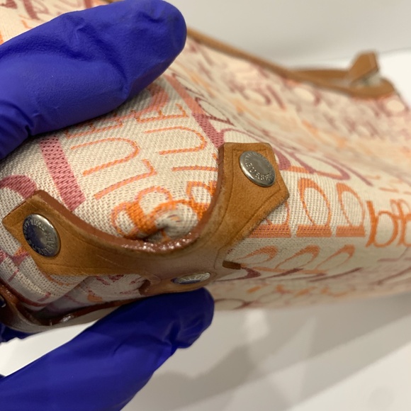 Burberry Blue Label Logo Canvas Pouch Sku#85375 (Gently used, water stain strap) - Picture 7 of 15